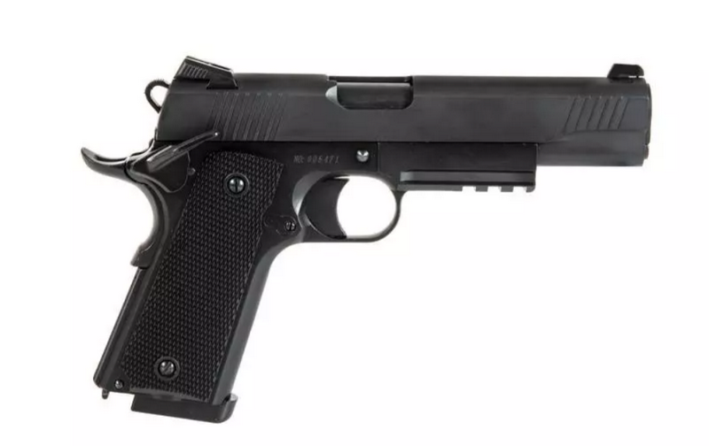 1911 Type CQBP Tactical Rail Full Metal GBB Gas Blow Back by Double Bell