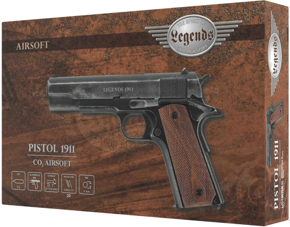 Umarex > KWC 1911 .45 LEGENDS Co2 GBB Aged - Vintage Gas Blow Back Airsoft Pistol Replica by KWC > Umarex