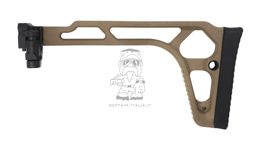 Folding Stock 1913 Weaver - Picatinny Polymer Tan Folding Calcio Pieghevole Slitta 1913 by BATTLEAXE