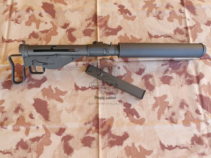 Sten Commando SOE MK2 Pistol Grip Full Steel Built In Tracer Unit Muzzle Flash Effect Grey Version AEG by AGM
