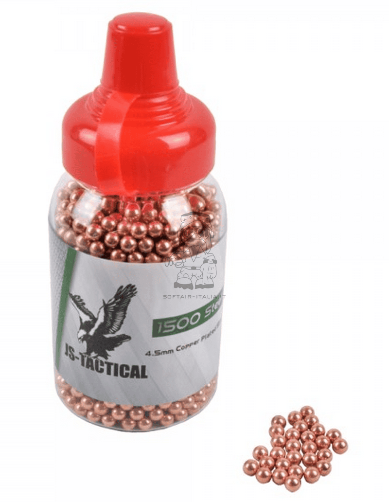 4,5 - .177mm Copper Plated Balls 0,33gr Pallini Aria Compressa in Acciaio Ramato 1500pz by Js-Tactical