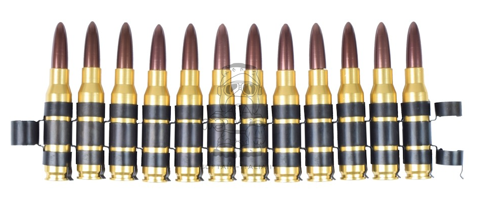7.62 Full Metal Dummy 12pcs Bullets Chain Cartuccera Decorativa da 12 Cartucce by BattleAxe