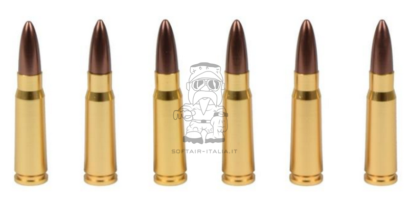 7.62 Kit 6 Dummy Cartridges Cartucce Decorative by BatlleAxe
