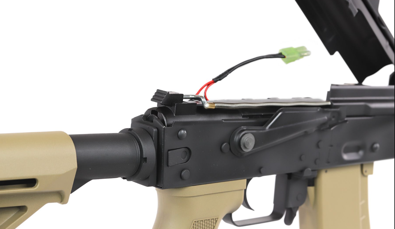 AK74u Grom MOD.1 ETU V3 Folding Stock Tan Dual Color AEG by Rossi Airsoft