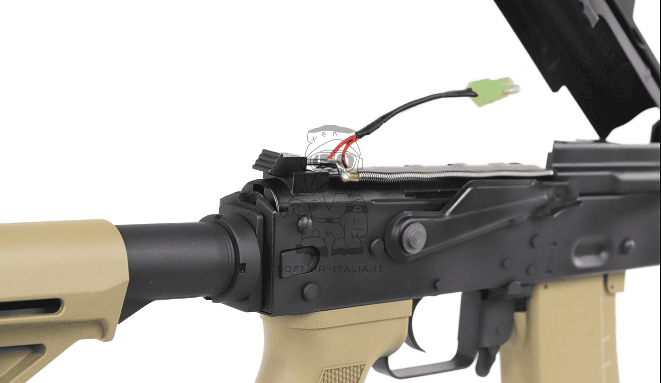 AK74u Grom MOD.1 ETU V3 Folding Stock Tan Dual Color AEG by Rossi Airsoft