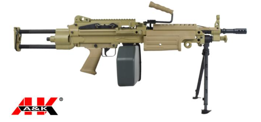 A&K M249 Para Tan Dark Earth Paratrooper Metal Version by A&K