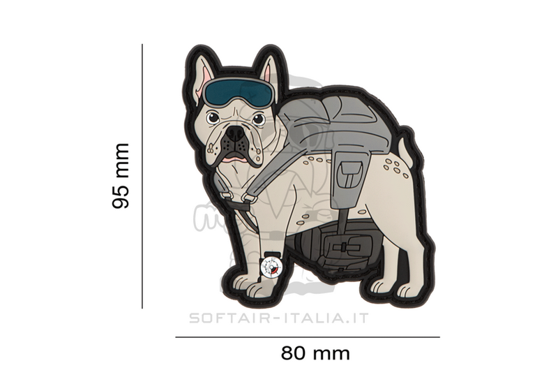 Frenchie Paratrooper French Bulldog 3D Patch by Airsoftology