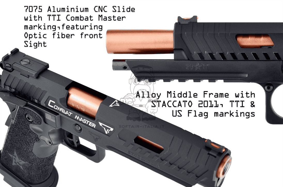 EMG Licensed Staccato 2011 TTI Taran Tactical Innovations GBB Gas Blow Back Pistol by Army Armament