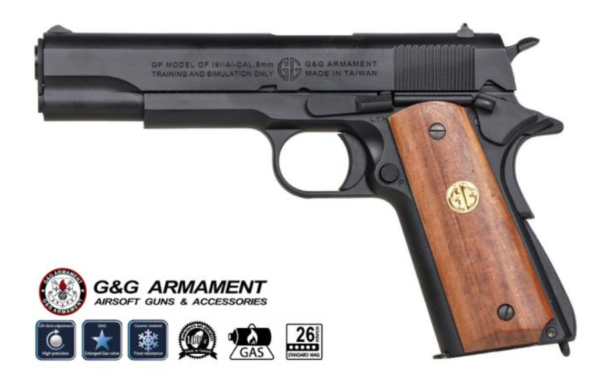G&G GPM1911 GP2 Wooden Grips GBB Guancette in Legno by G&G