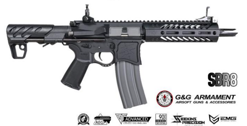 G&G SBR8 EMG 7" Rail Seeking Precision ETU - Mosfet TGR-SBR-07R-BNB-NCM by G&G