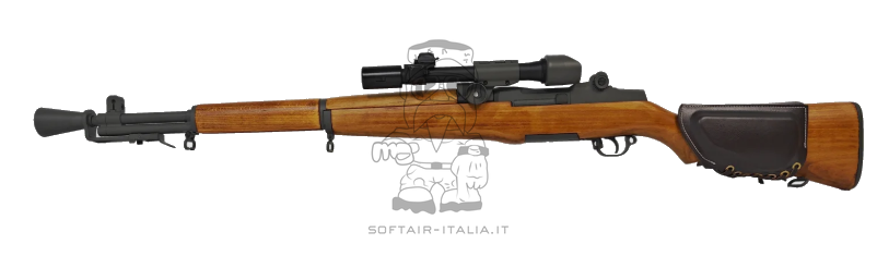 Garand M1D Sniper Steel M2 Flash Hider Full Wood & Metal AEG by A&K