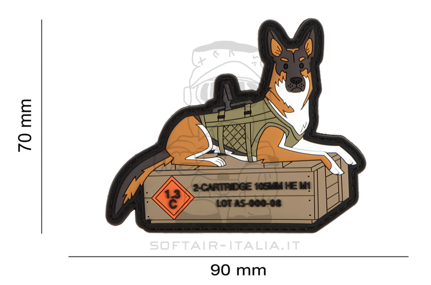 German Shepard Tactical Dog Pastore Tedesco Rubber 3D Patch by Airsoftology