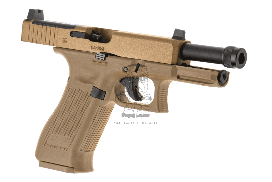 Glock 19 MOS Bronze Tan GBB Gas BLowBack Metal Slide Airsoft Pistol by SRC > Umarex