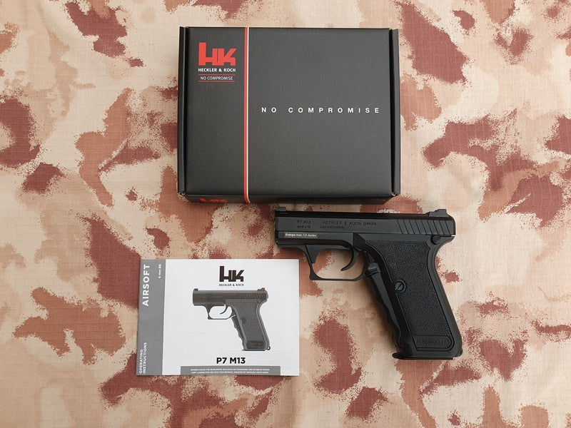 H&K HK P7 M13 9mm x 19 Full Metal GBB Gas BlowBack Airsoft Pistol by Umarex