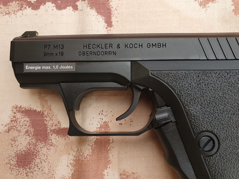 H&K HK P7 M13 9mm x 19 Full Metal GBB Gas BlowBack Airsoft Pistol by Umarex