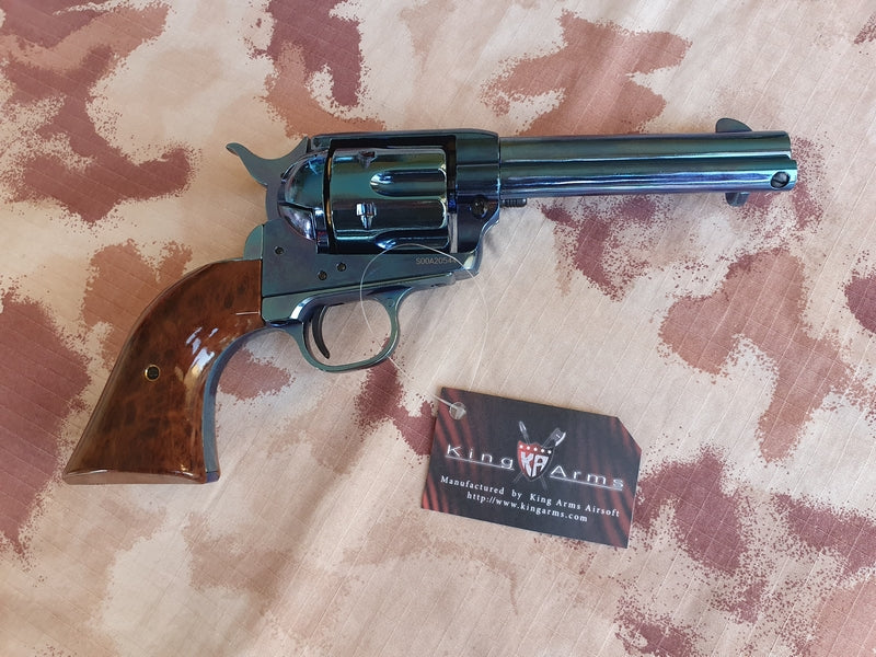 King Arms Peacemaker SAA .45 Revolver 4inch S - Chrome Burnished Cromo Brunita Gas Action by King Arms