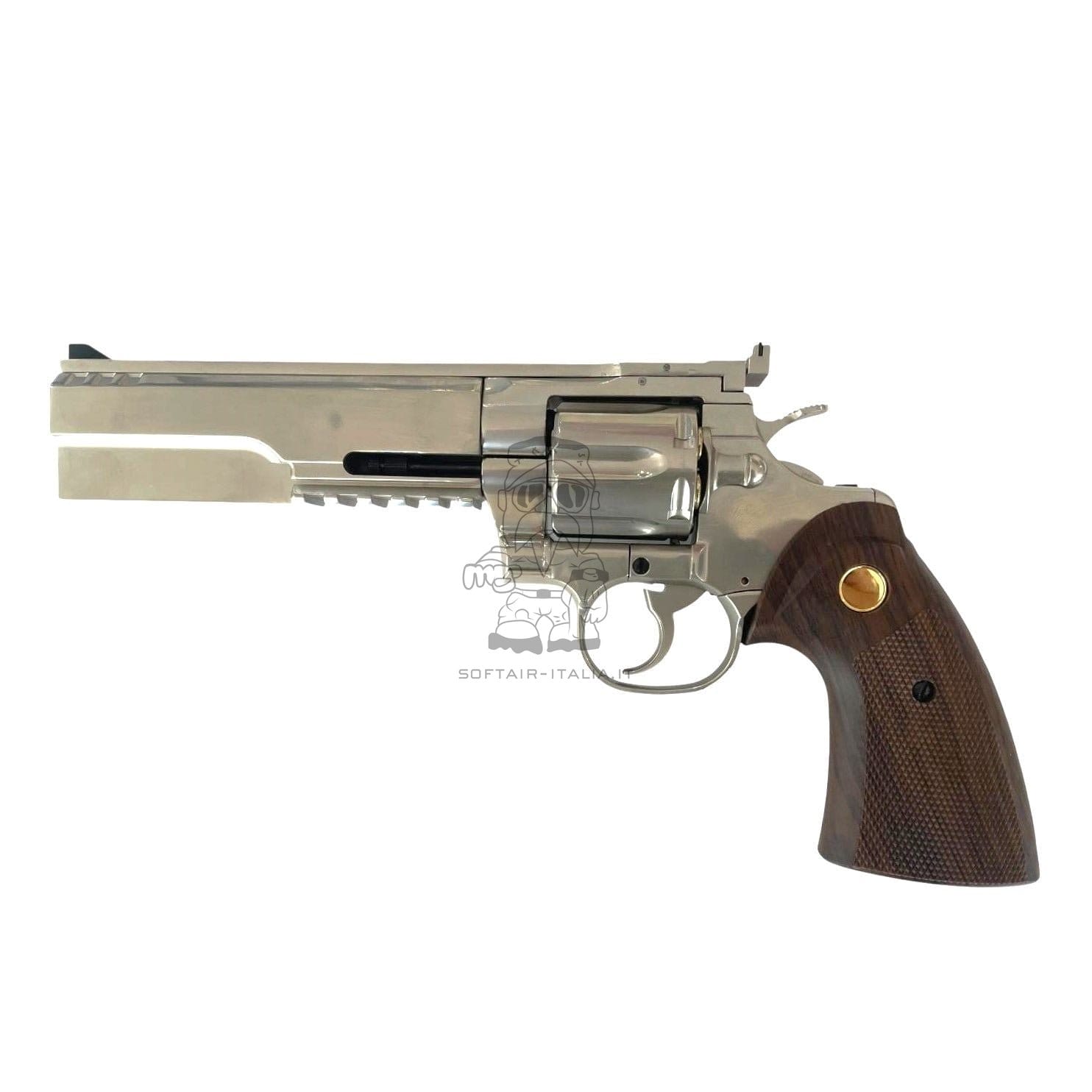 King Arms Python 357 Evil V2 Silver - Chrome Full Metal Gas Airsoft Pistol by King Arms