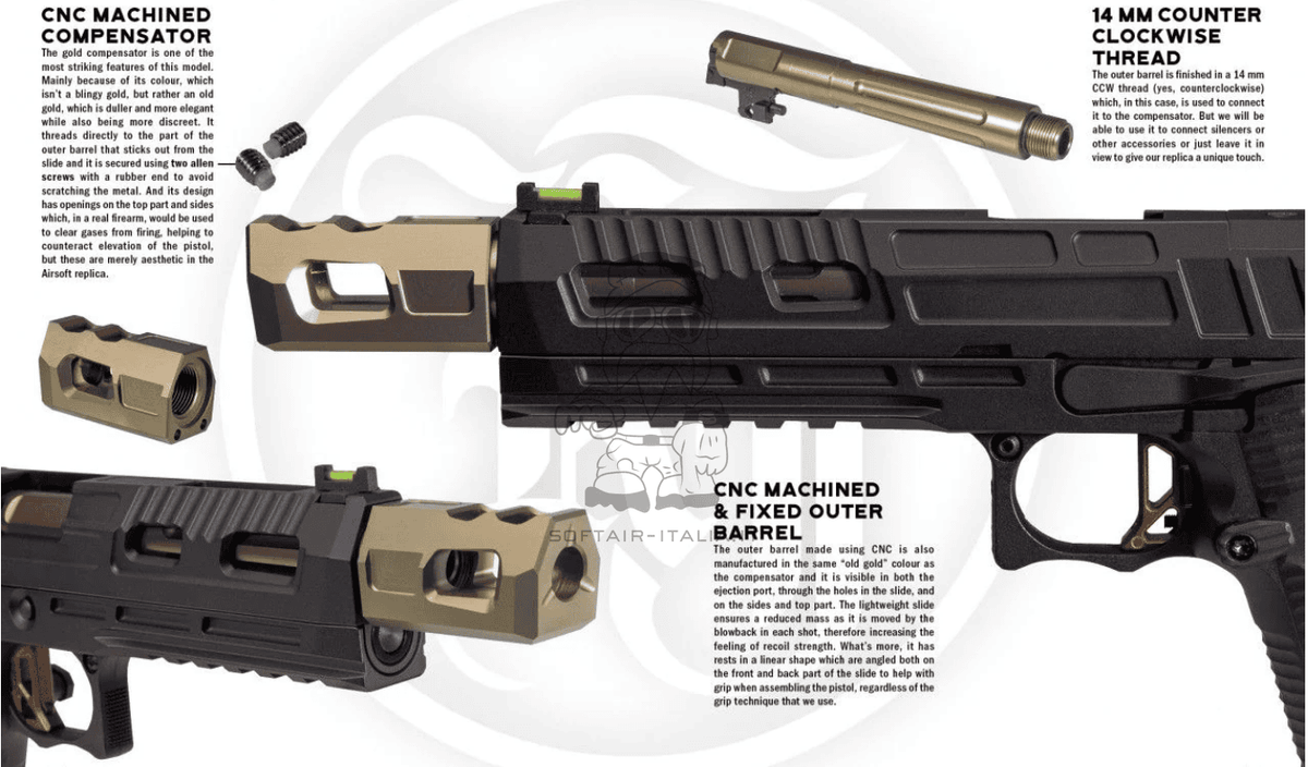 Kjw Hi-Capa KP-19 Optics Ready RMR GBB Gas Blow Back Airsoft Pistol by Kjw