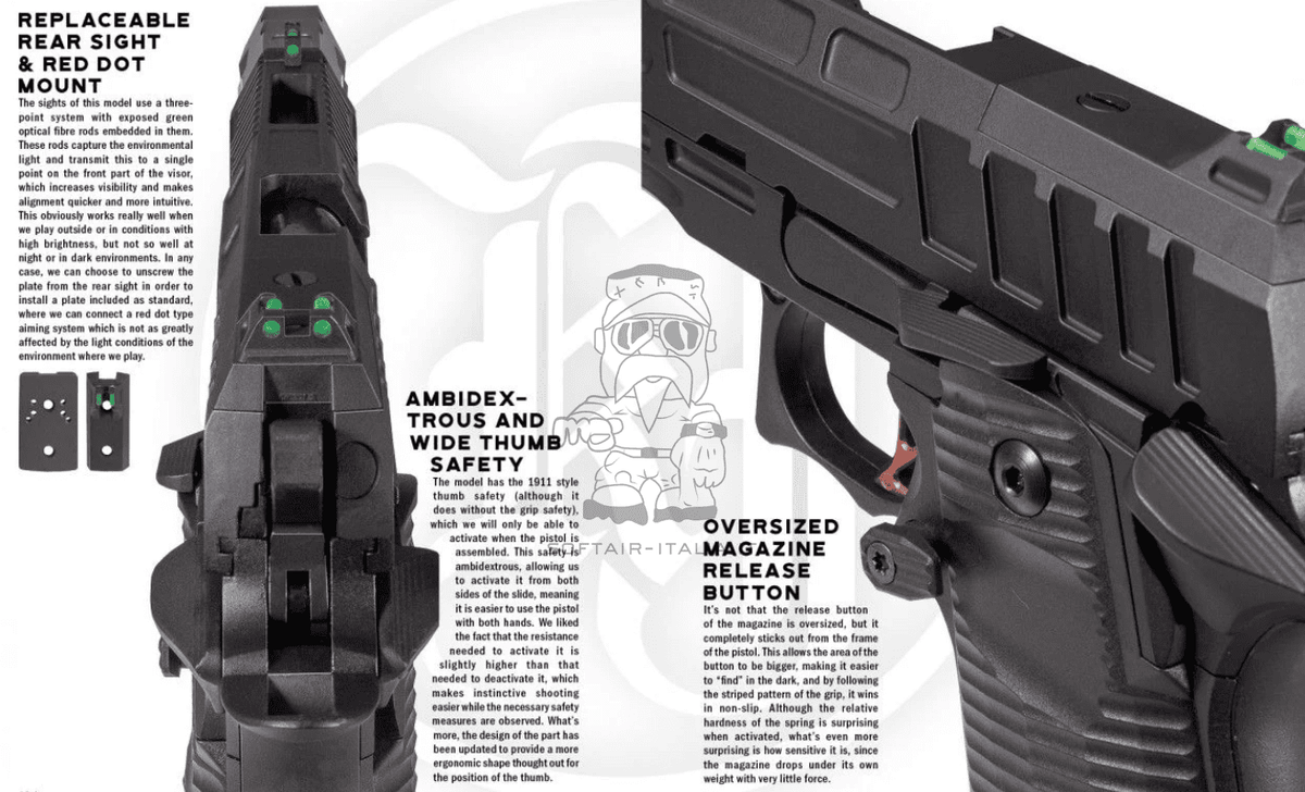 Kjw Hi-Capa KP-19 Optics Ready RMR GBB Gas Blow Back Airsoft Pistol by Kjw