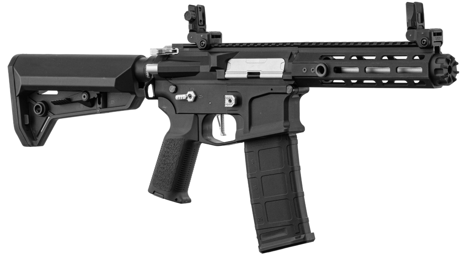 Lancer Tactical LT-32 Hellion 7" NSR BS Black/Silver Inserts AEG w. Battery & Charger by Lancer Tactical