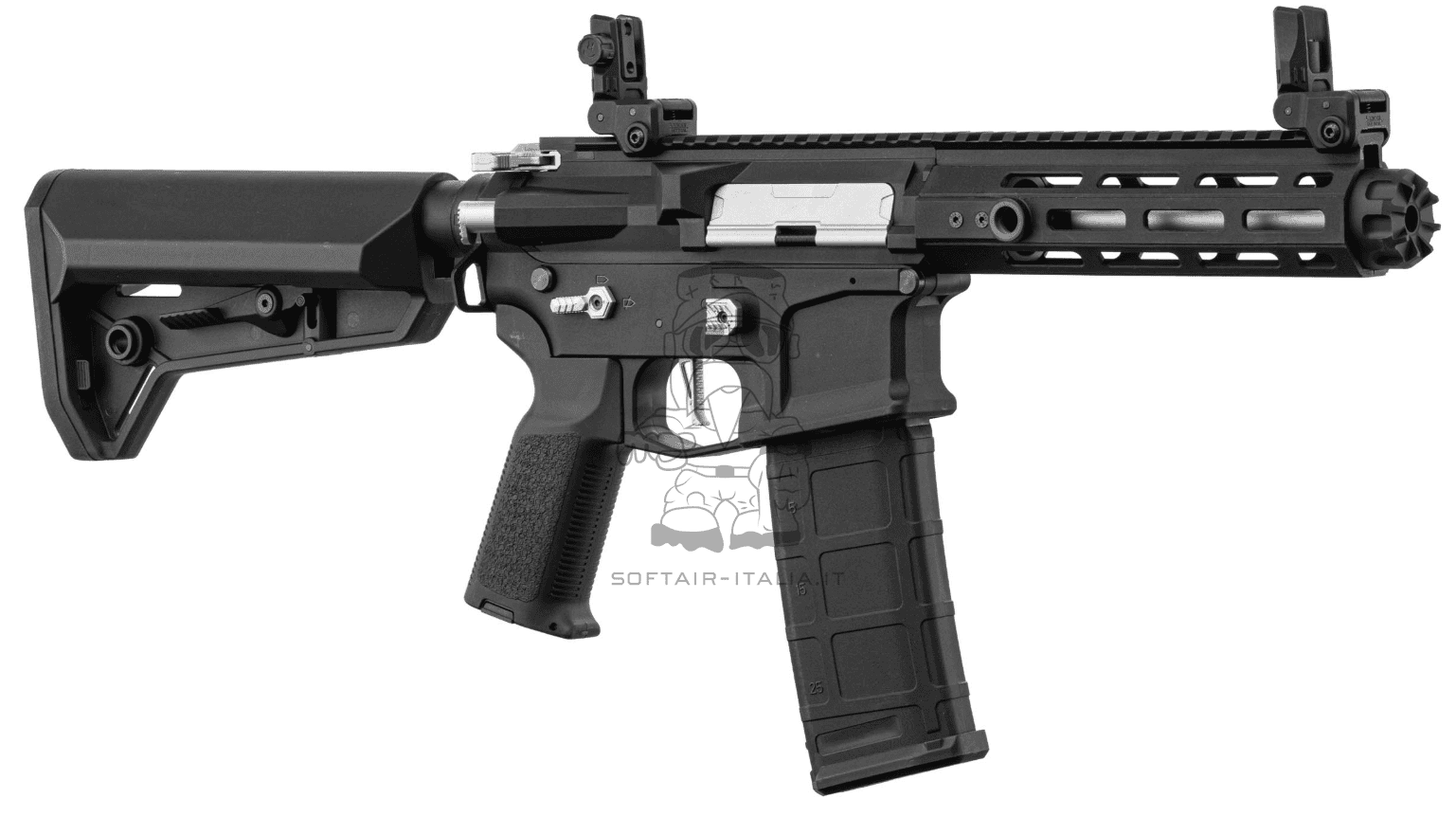 Lancer Tactical LT-32 Hellion 7" NSR BS Black/Silver Inserts AEG w. Battery & Charger by Lancer Tactical