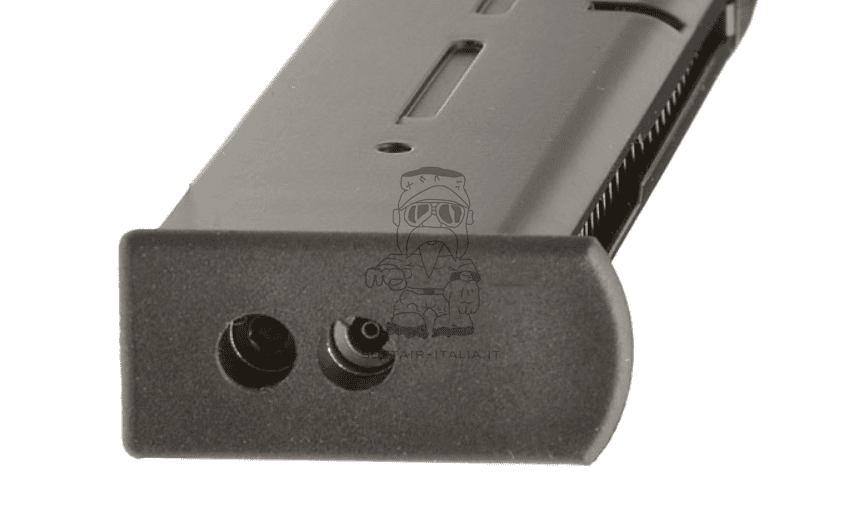 M45A1 Colt Licensed Full Metal GBB Gas Blow Back Airsoft Pistol Scritte e Loghi Originali 25bb Gas Magazine by 8mm Pro Shop - Army Armament