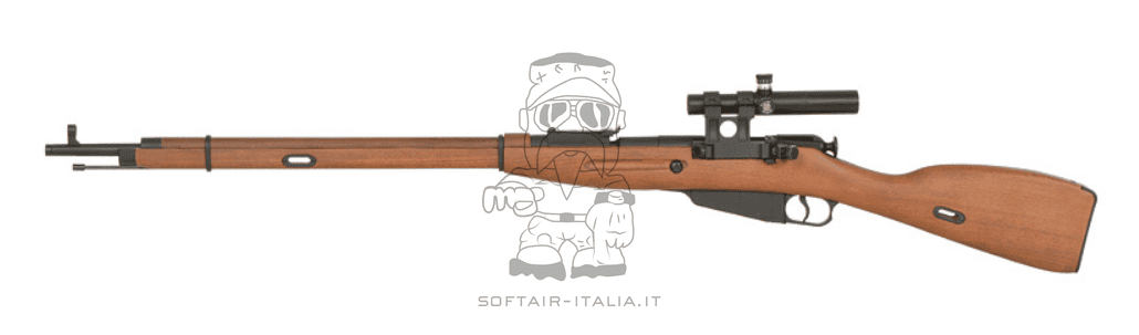 Mosin Nagant Sniper PU Scope 1891/30 Ejecting Shells Full Wood & Metal Spring Bolt Action Rifle by Double Bell