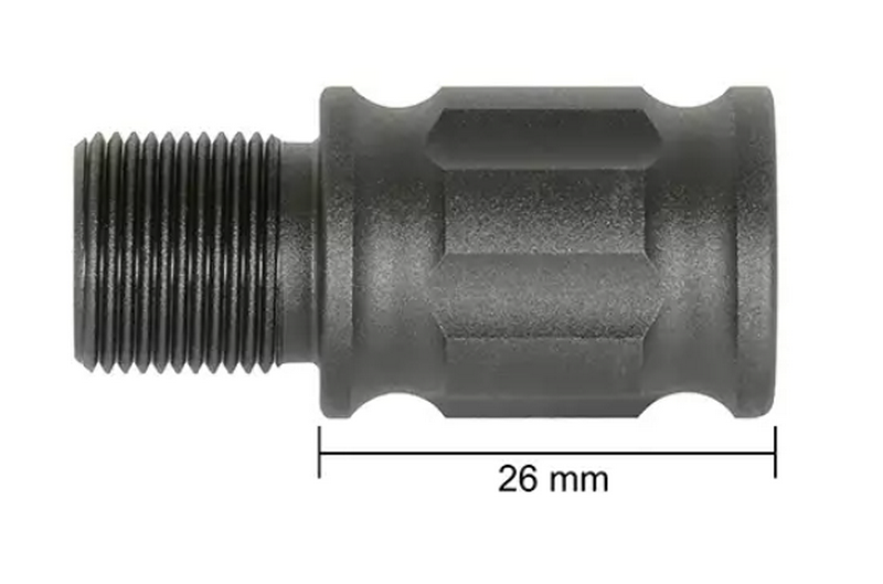 Outer Barrel Extension 14mm CCW x 26mm Finned Version Prolunga Volata by Slong Airsoft