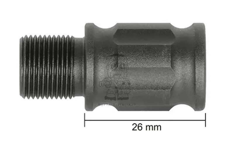 Outer Barrel Extension 14mm CCW x 26mm Finned Version Prolunga Volata by Slong Airsoft