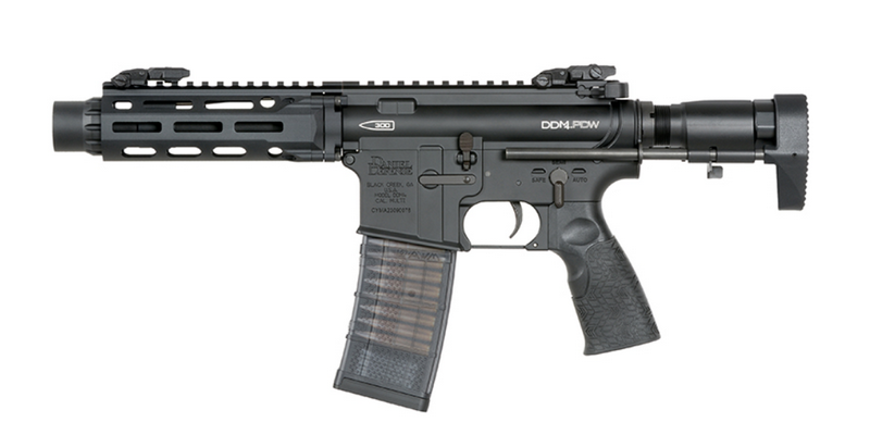 PDW SBR Daniel Defense DDM4 Mosfet Black Version AEG by Cyma Platinum EMG