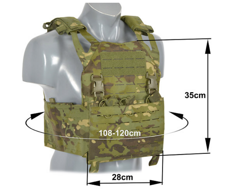 Plate Carrier - Body Armour MT Multicam Tropic Laser Cut Buckle Up M4 - AK Pouches by 8Fields