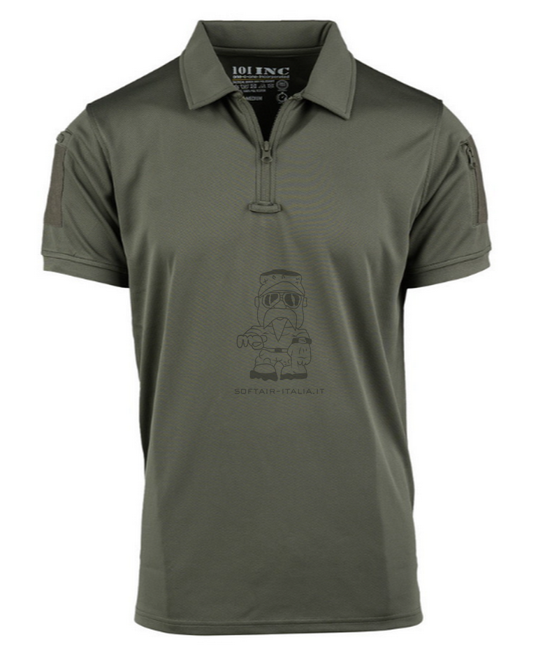 Polo Quick Dry Zip Tactical Ranger Green by 101 Inc