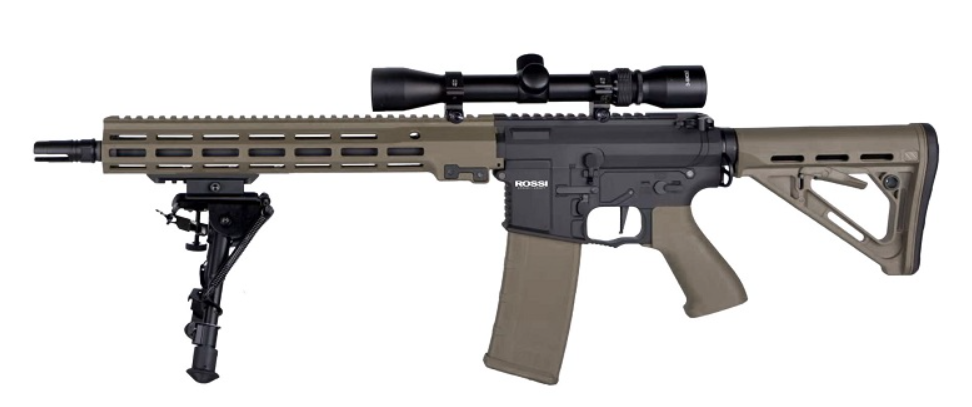 Rossi M4 Sentinel DMR Sniper Upsilon 12" ETU Custom AEG Dual Color Tan - Black by Rossi Airsoft