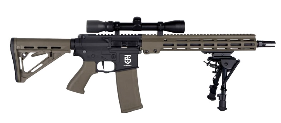 Rossi M4 Sentinel DMR Sniper Upsilon 12" ETU Custom AEG Dual Color Tan - Black by Rossi Airsoft