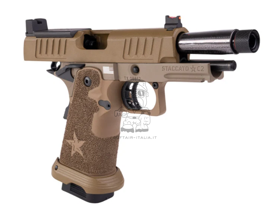 STACCATO Emg Army Armament C2 2011 SOC 6mm Pro Shop GBB FDE Airsoft Pistol Stippling Grip by Army Armament