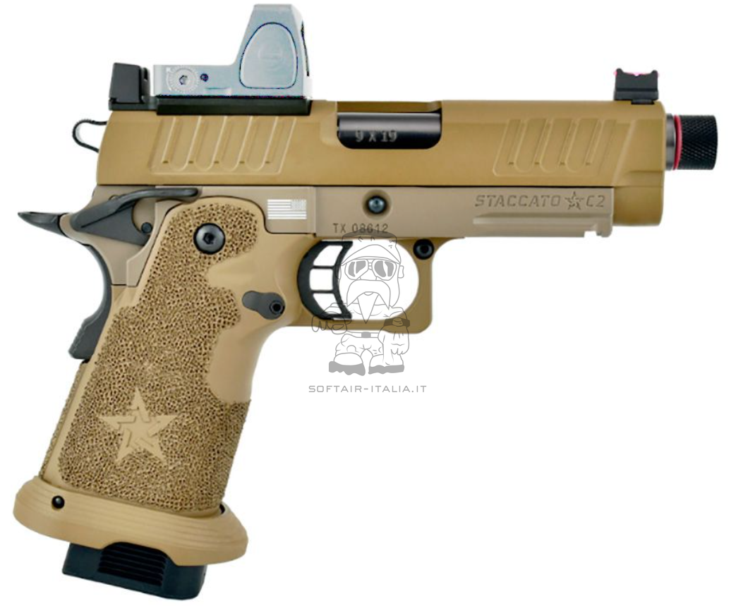 STACCATO Emg Army Armament C2 2011 SOC 6mm Pro Shop GBB FDE Airsoft Pistol Stippling Grip by Army Armament