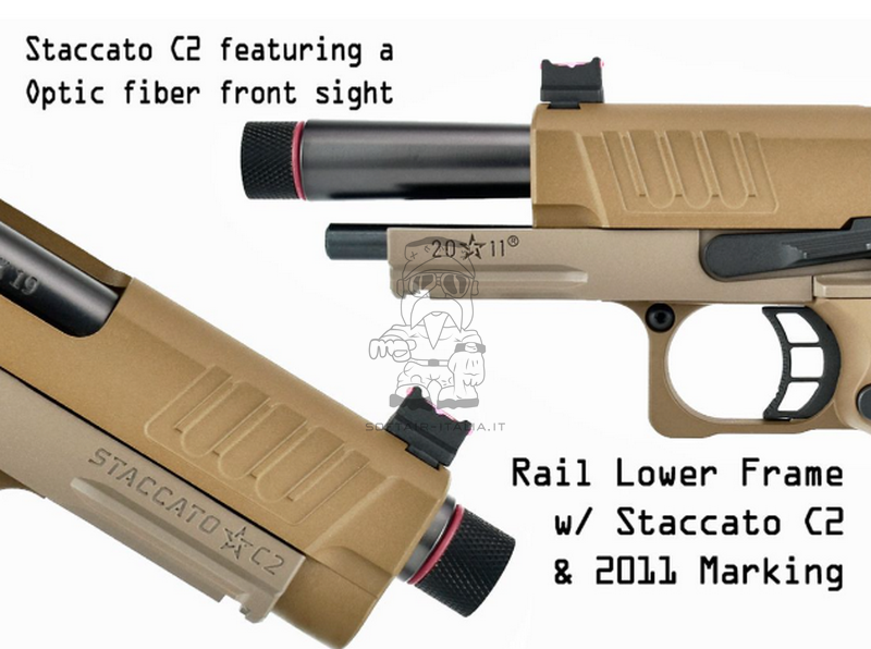 STACCATO Emg Army Armament C2 2011 SOC 6mm Pro Shop GBB FDE Airsoft Pistol Stippling Grip by Army Armament