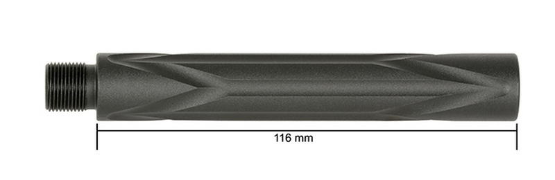 Slong Airsoft Outer Barrel Extension Angled CCW 14 x 116mm by Slong Airsoft