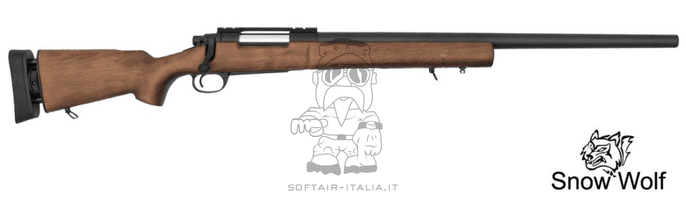 Snow Wolf M24 Sniper Full Wood & Metal Spring Bolt Action Rifle by Snow Wolf®