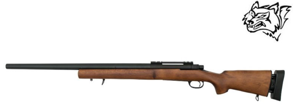 Snow Wolf M24 Sniper Full Wood & Metal Spring Bolt Action Rifle by Snow Wolf®