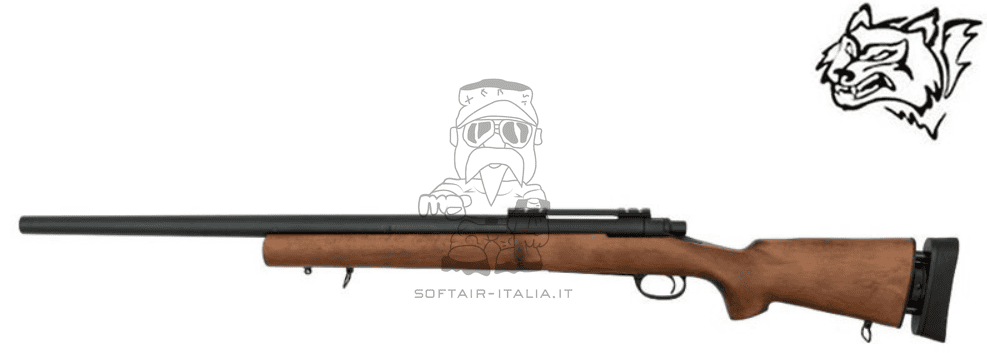 Snow Wolf M24 Sniper Full Wood & Metal Spring Bolt Action Rifle by Snow Wolf®