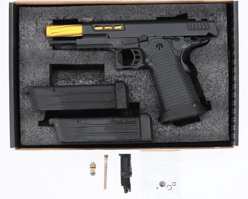 Specna Arms Hi-Capa VAPOR™ SA-VGP06 Steel Body - Gold Barrell GBB Gas Blow Back Airsoft Pistol by Specna Arms