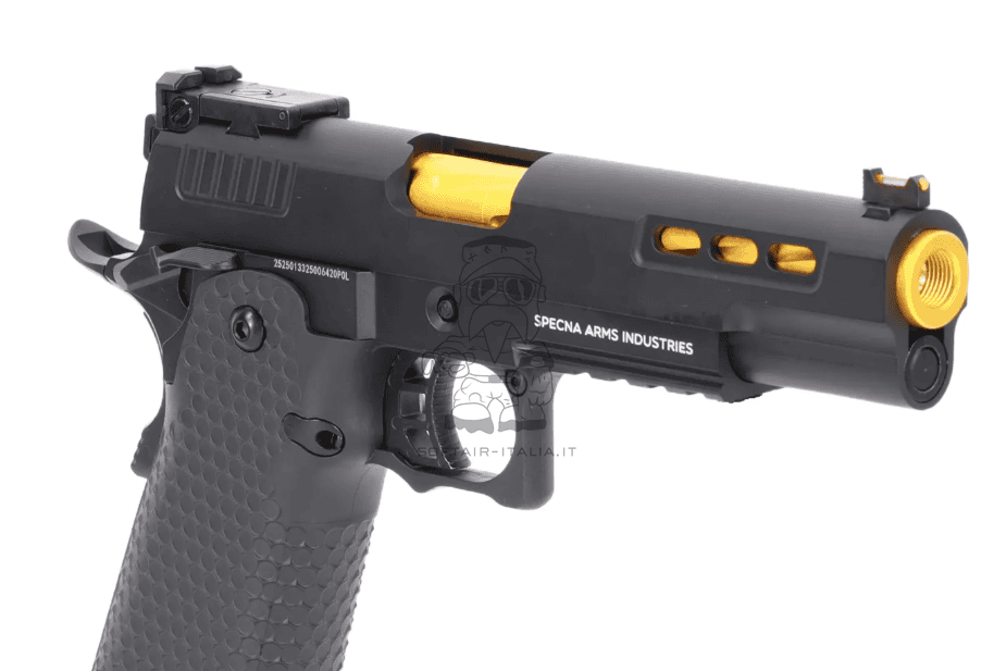 Specna Arms Hi-Capa VAPOR™ SA-VGP06 Steel Body - Gold Barrell GBB Gas Blow Back Airsoft Pistol by Specna Arms