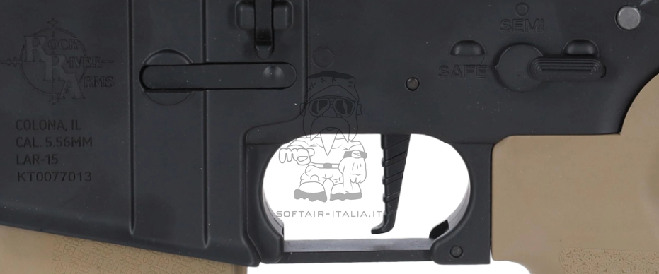 Specna Arms M-Lok Strike Industries Licensed Front RRA Rock River Arms SA-E17 EDGE™ HAL 2 Light OPS Stock Gen. 2 AEG Dual Color Half Tan & BK by Specna Arms