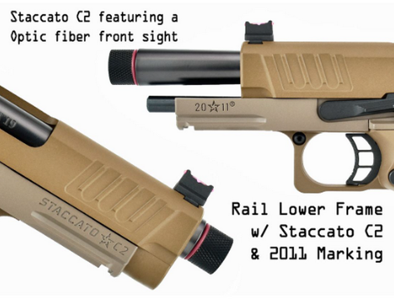 Staccato C2-DX 2011-OC CNC Metal Slide RMR Tan Version GBB Airsoft Pistol by EMG > Army Armament