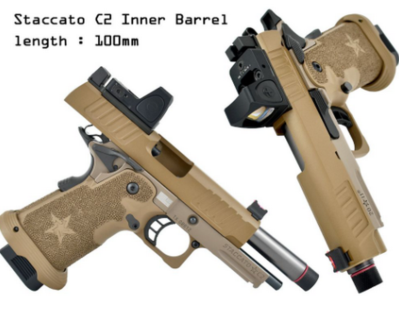 Staccato C2-DX 2011-OC CNC Metal Slide RMR Tan Version GBB Airsoft Pistol by EMG > Army Armament