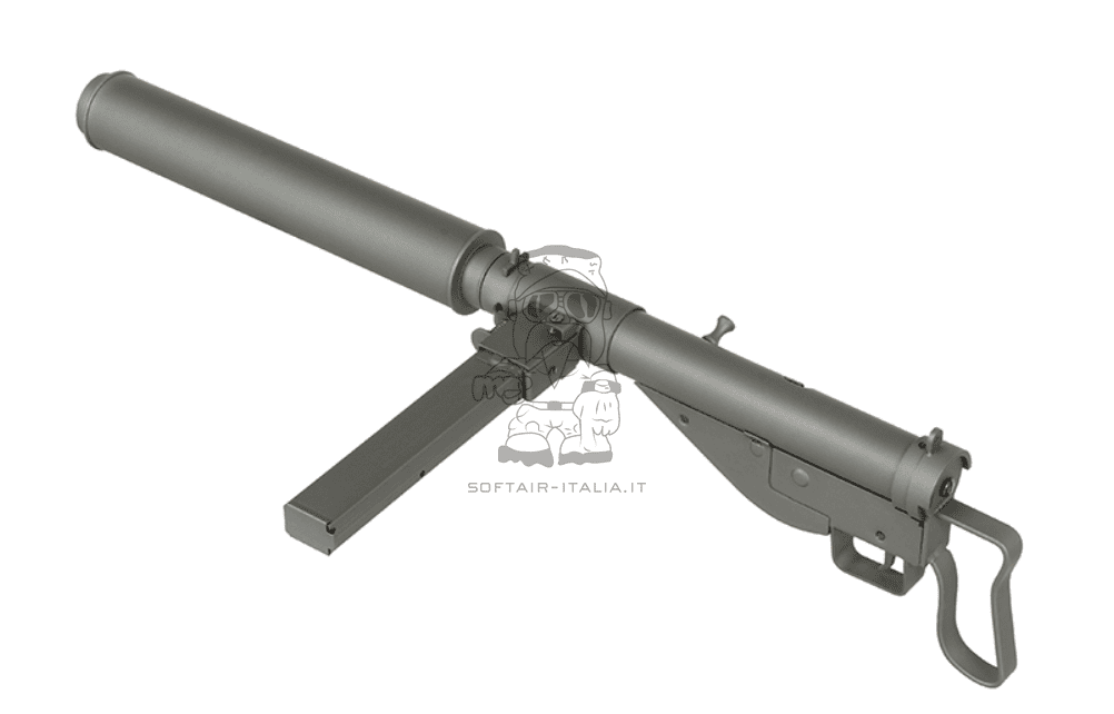 Sten Commando SOE MK2 Pistol Grip Full Steel Built In Tracer Unit Muzzle Flash Effect Grey Version AEG by AGM