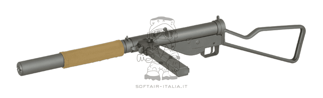 Sten SOE S Mk2 Full Steel Skeleton Loop Stock Built In Tracer Unit Muzzle Flash Effect Grey Version AEG by AGM