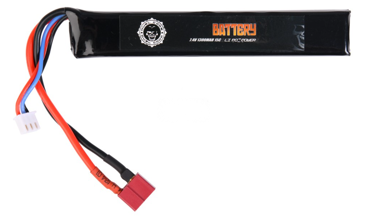Stick Li-Po Battery 13.2 x 21 x 126mm 7,4v 1300mAh 15c T-Deans Connector by Duel Code
