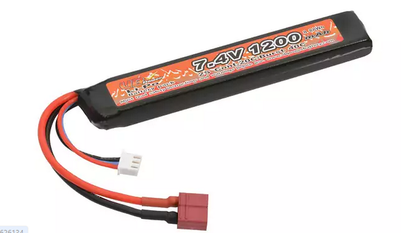 Stick Li-Po Battery T-Deans 127 x 11,7 x 22,5mm 7,4v 1200 mAh 20c Burst 40c by VB Power